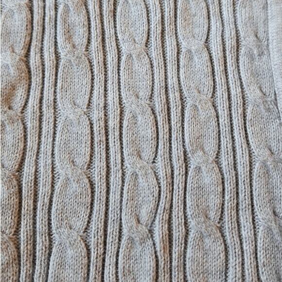 Amber Sun | Two Way Zipper, Grey Cable Knit Sweater | Size Large - Picture 5 of 7